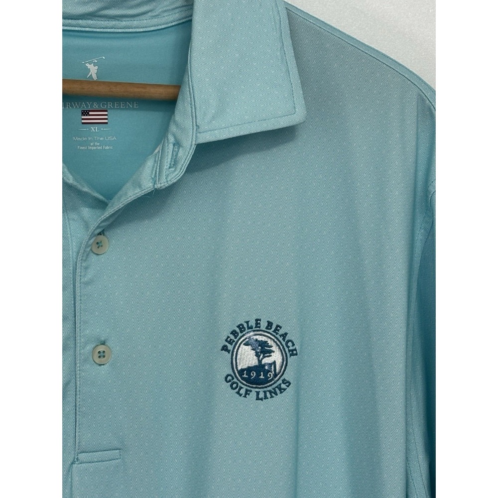 Fairway & Greene Pebble Beach Golf Links Polo Shirt USA Blue XL Performance 0753 - Picture 1 of 7